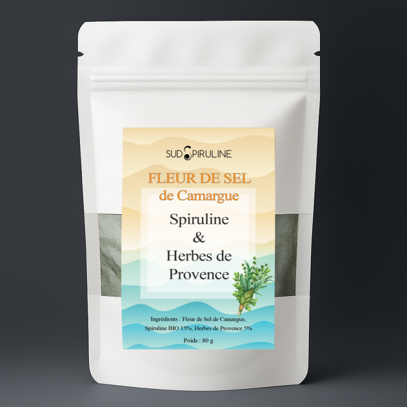sachet fleur de sel spiruline et Herbes de Provence