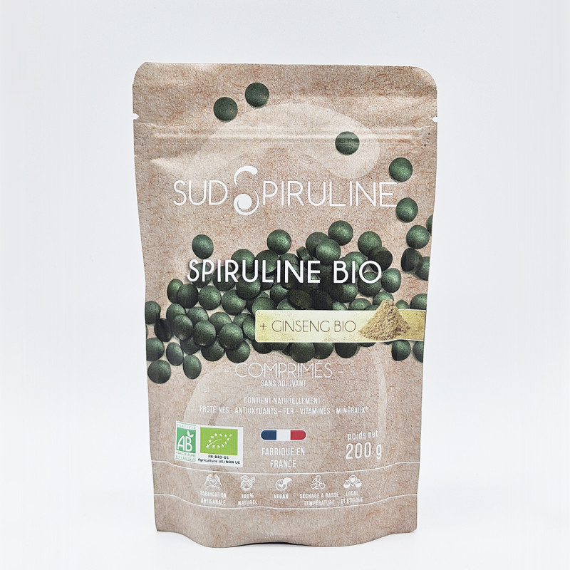 200 g Spiruline BIO en comprimés + Ginseng_RECTO