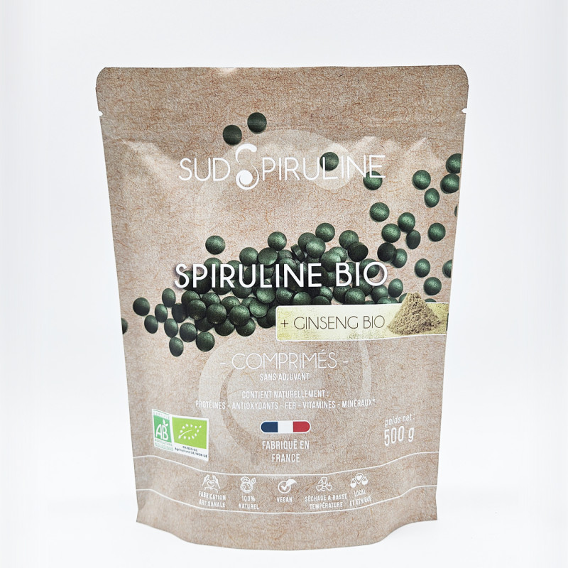 500 g Spiruline BIO en comprimés + Ginseng_RECTO
